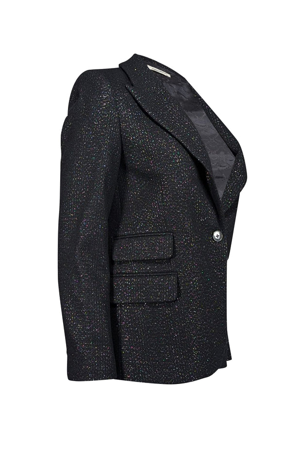 Current Boutique-Zadig & Voltaire - Black & Silver Metallic "Venus Sparkle" Wool Blend Blazer Sz S