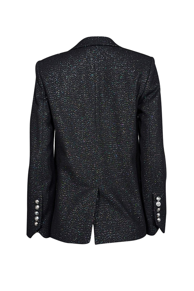 Current Boutique-Zadig & Voltaire - Black & Silver Metallic "Venus Sparkle" Wool Blend Blazer Sz S