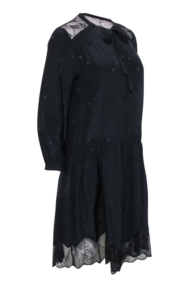 Current Boutique-Zadig & Voltaire - Black Star Print Silk Dress Sz M