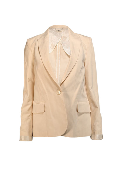 Current Boutique-Zadig & Voltaire - Cream Cotton & Linen Blend Blazer Sz M