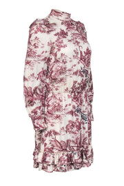 Current Boutique-Zadig & Voltaire - Cream & Maroon Toile Print Satin Dress Sz XS