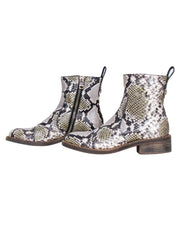 Current Boutique-Zadig & Voltaire - Grey & Black Reptile Print Short Boots Sz 8