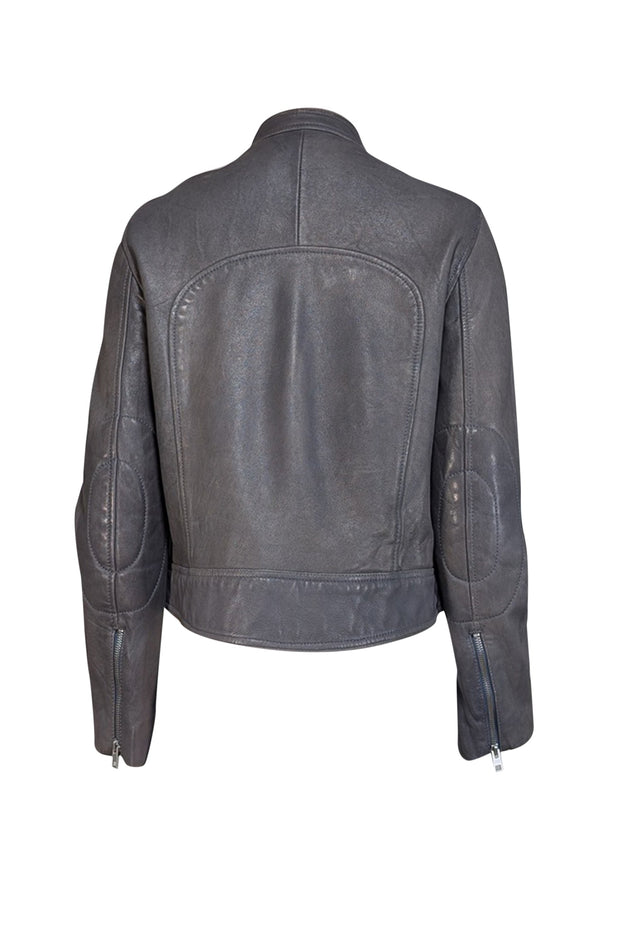 Current Boutique-Zadig & Voltaire - Grey Sheep Leather Moto Jacket Sz L