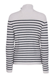 Current Boutique-Zadig & Voltaire - Ivory & Dark Navy Striped Funnel Neck Sweater Sz S