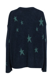 Current Boutique-Zadig & Voltaire - Navy Cashmere Sweater w/ Green Stars Sz L