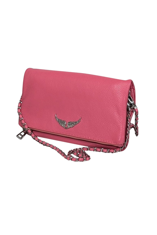 Current Boutique-Zadig & Voltaire - Pink Grained Leather Double Chain Shoulder Bag