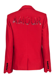 Current Boutique-Zadig & Voltaire - Red "Amour" Rhinestone Blazer Sz M