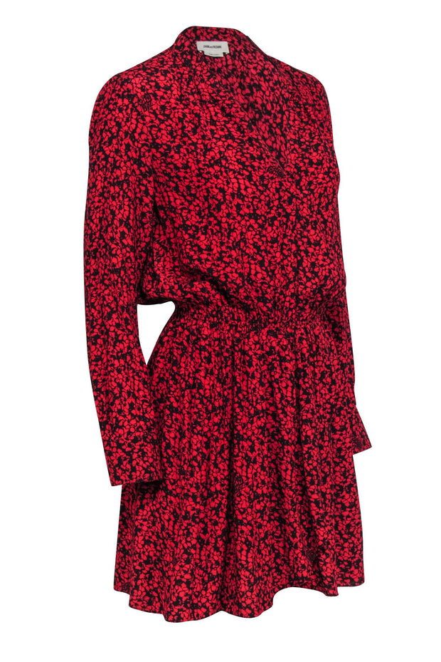 Current Boutique-Zadig & Voltaire - Red & Black Floral Print "Rinka" Mini Dres Sz S