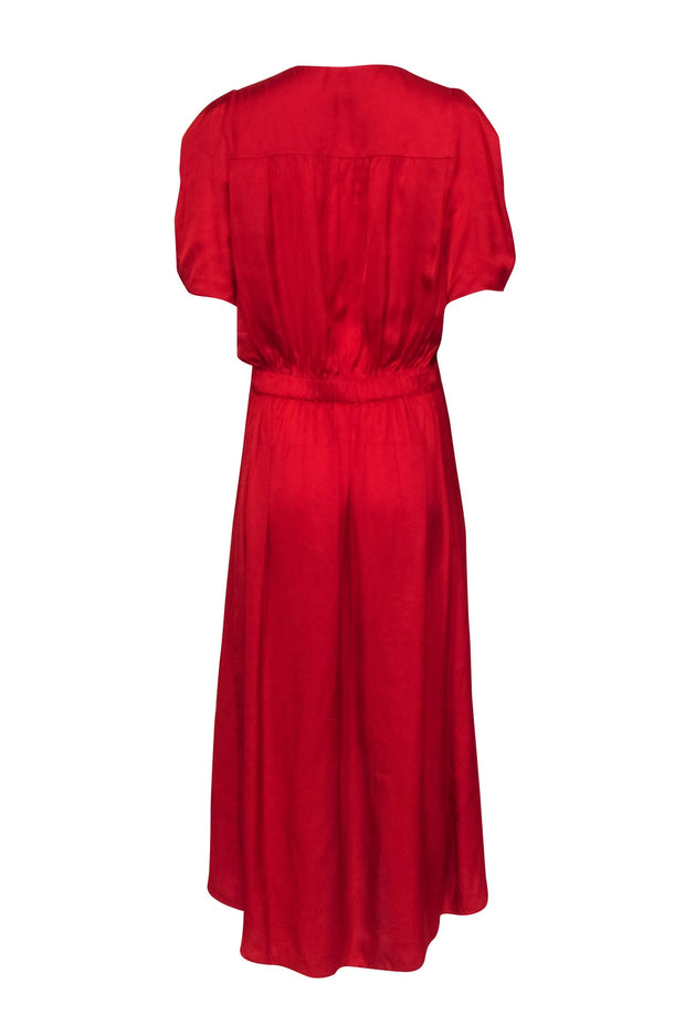 Current Boutique-Zadig & Voltaire Red Satin High Low Maxi Dress Sz L