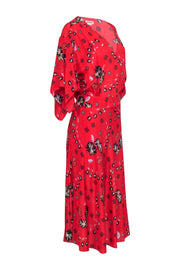 Current Boutique-Zadig & Voltaire - Red w/ Navy & Pale Yellow Mixed Print Maxi Dress Sz L