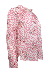 Current Boutique-Zadig & Voltaire - White & Pink Floral Print Blouse Sz XS