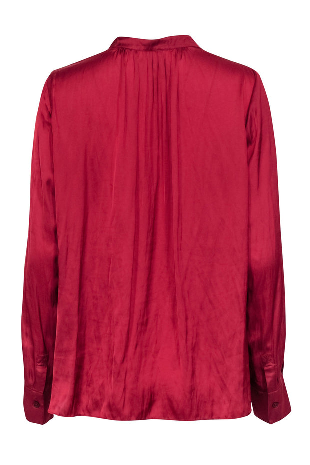 Current Boutique-Zadig & Voltaire - Wine Red Satin Blouse Sz L