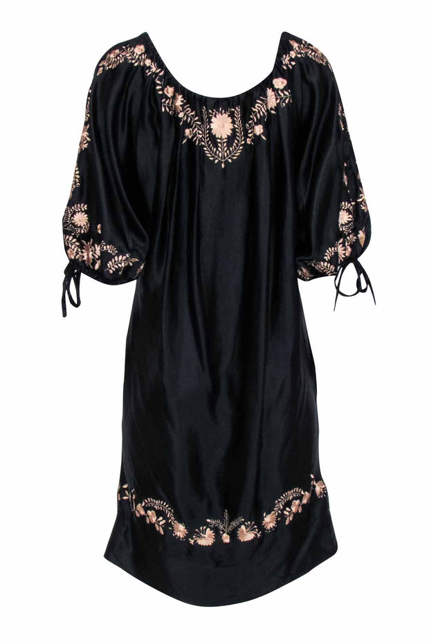 Current Boutique-Zimmermann - Black Embroidered Oversized Shift Dress Sz 10