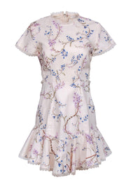 Current Boutique-Zimmermann - Cream & Multi Color Floral Print w/ Strappy Back Dress Sz 6