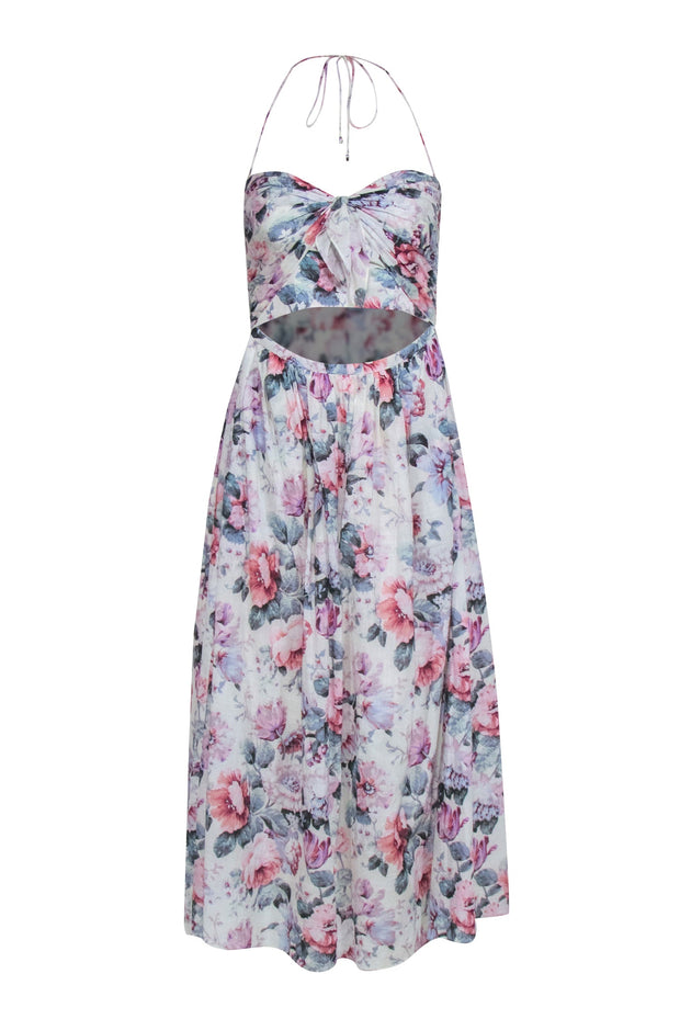 Current Boutique-Zimmermann - Off-White Floral Midi Dress Sz 6