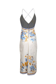 Current Boutique-Zimmermann - White, Blue, & Orange Sleeveless Button Front "Halcyon" Dress Sz 2P