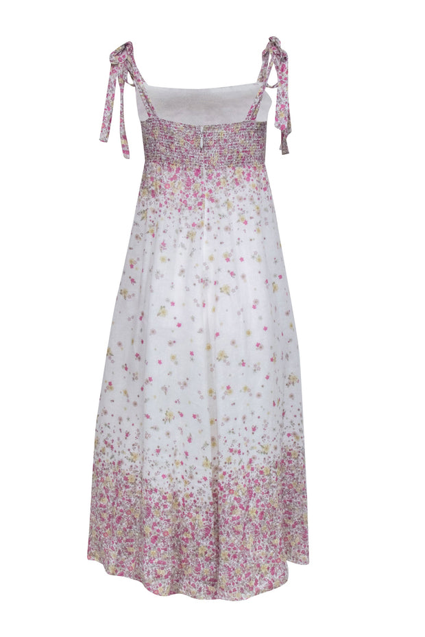 Current Boutique-Zimmermann - White w/ Pink & Yellow Floral Print Sleeveless Dress Sz 10