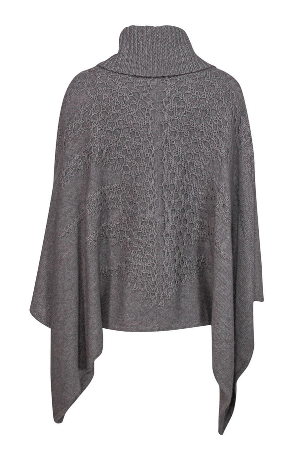 Current Boutique-360 Cashmere - Taupe Turtleneck Knit Poncho Sz S