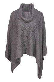 Current Boutique-360 Cashmere - Taupe Turtleneck Knit Poncho Sz S