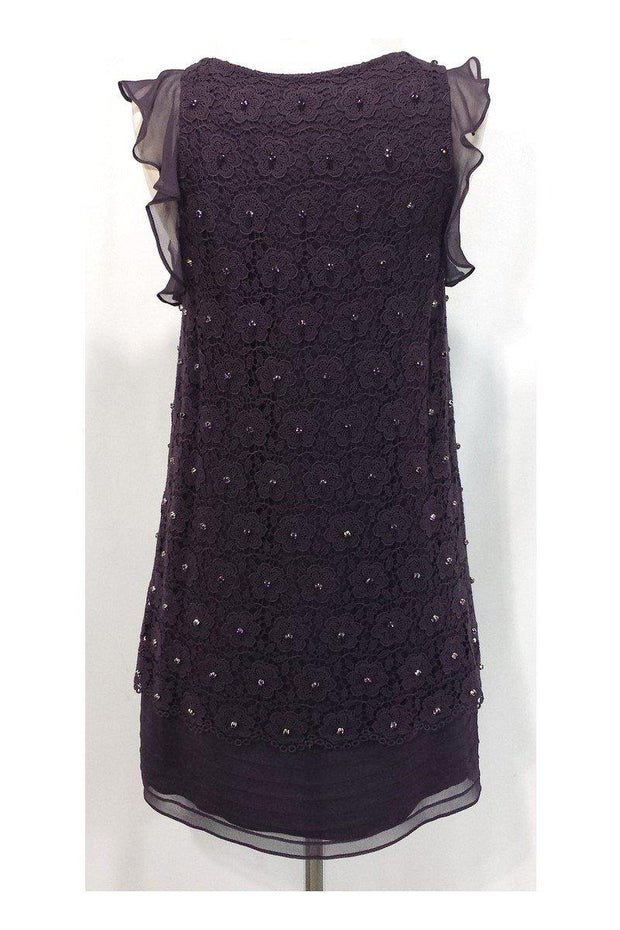 Current Boutique-3.1 Phillip Lim - Plum Crochet & Rhinestone Dress Sz 4