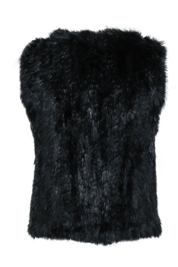 Current Boutique-525 America - Black Fox Fur Vest Sz S