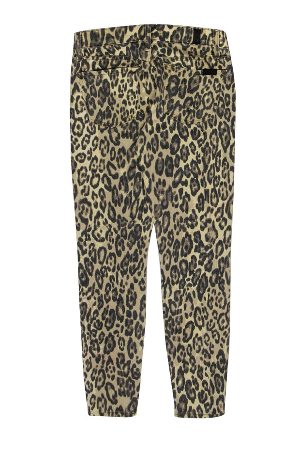 Current Boutique-7 For All Mankind - Beige & Black Leopard Print High-Waist Skinny Jeans Sz 25