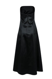 Current Boutique-ABS Evening - Black Strapless Pleated Gown Sz 6