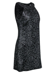 Current Boutique-ABS by Allen Schwartz - Black Metallic Floral Jacquard Dress Sz 8