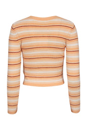 Current Boutique-ALC - Orange Cream & Brown Stripe Cropped Sweater Sz XS