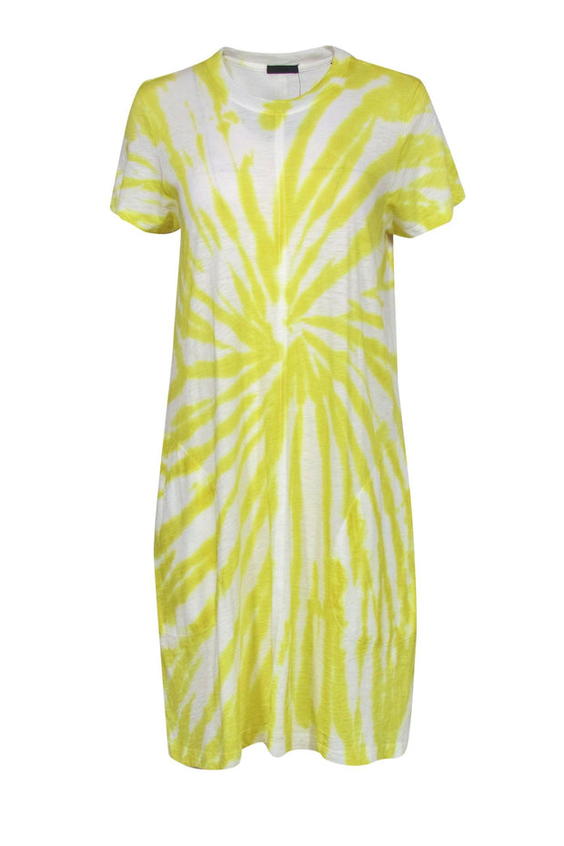 Current Boutique-ATM - Yellow Tie-Dye Print T-Shirt Dress Sz L