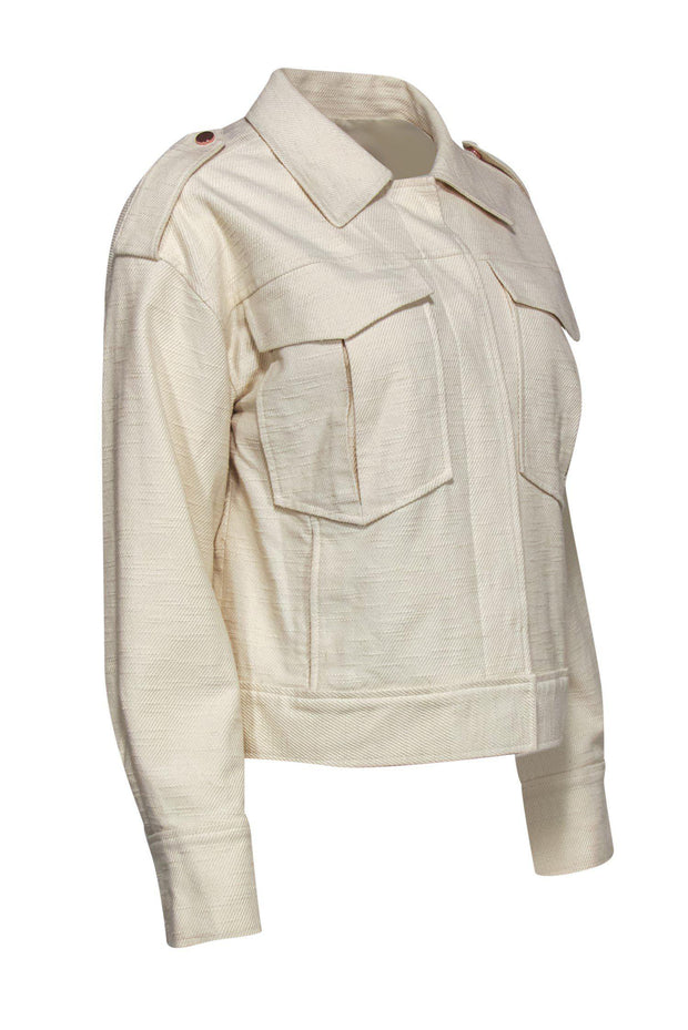 Current Boutique-AYR - Cream Cropped Textured Jacket Sz M