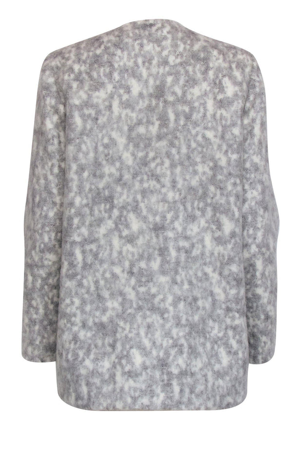 Current Boutique-AYR - Gray & White Marbled Fuzzy Overcoat Sz M