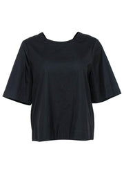 Current Boutique-A.L.C. - Black Lace-Up Back Tee Sz 10