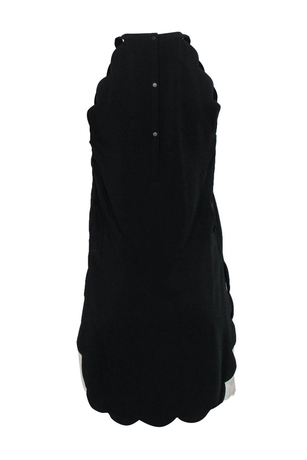 Current Boutique-A.L.C. - Black Scalloped Edge Mini Dress w/ Contrasting Slip Sz 6