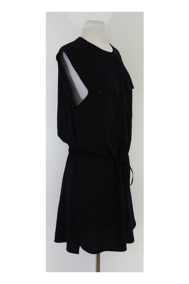 Current Boutique-A.L.C. - Black Silk Sleeveless Dress Sz L