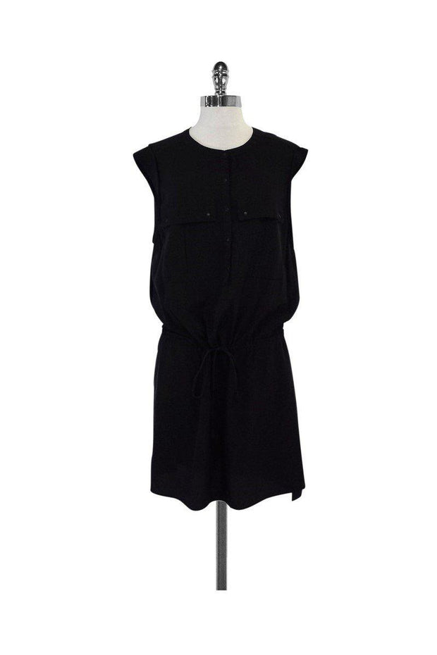 Current Boutique-A.L.C. - Black Silk Sleeveless Dress Sz L