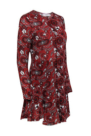 Current Boutique-A.L.C. - Brick Red Paisley Dress w/ Black & White Floral Details Sz 6