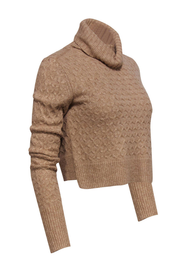 Current Boutique-A.L.C. - Tan Knit Cropped Turtleneck Sweater Sz S