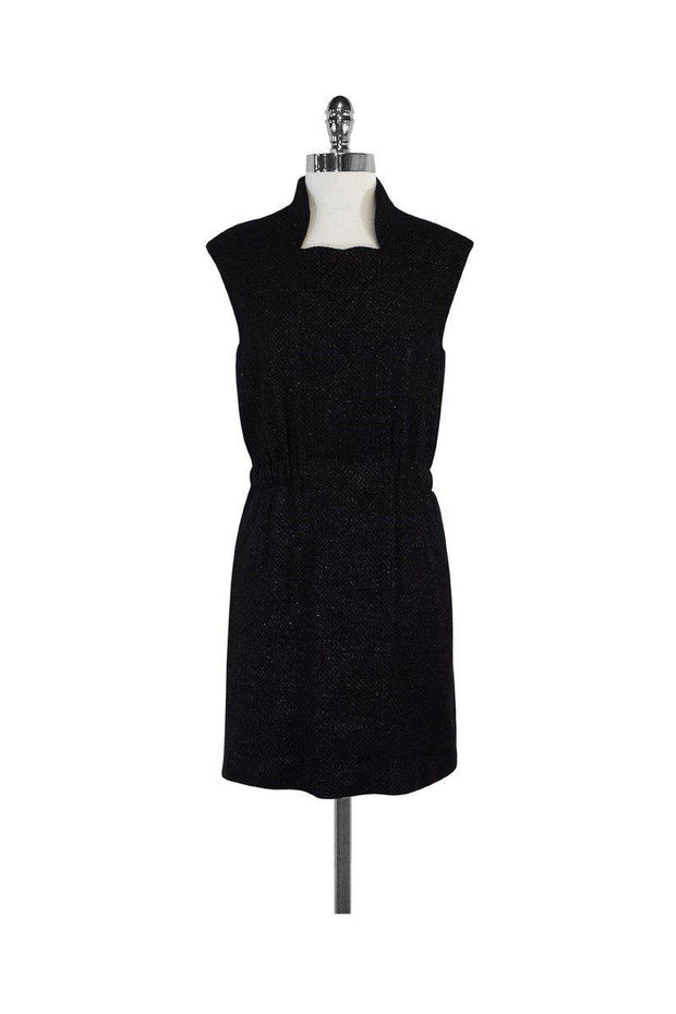 Current Boutique-A.P.C. - Black Metallic Wool Sleeveless Dress Sz 2