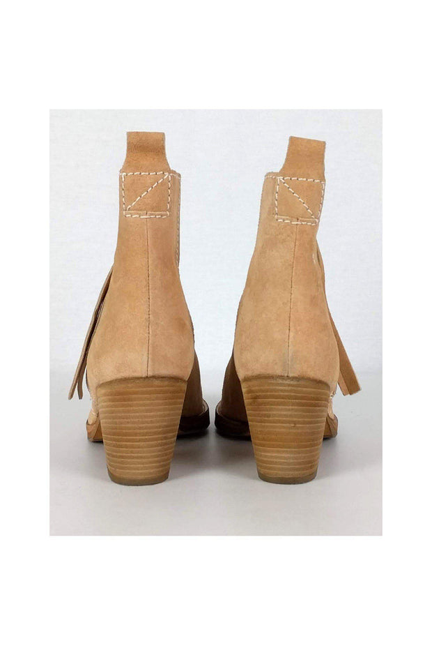 Current Boutique-Acne - Beige Suede Stacked Booties Sz 5