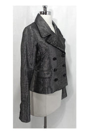 Current Boutique-Adam Lippes - Shiny Silver Embellished Blazer Sz S