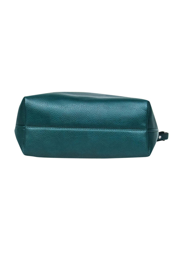 Current Boutique-Adolfo Dominguez - Emerald Green Pebbled Leather Convertible Tote