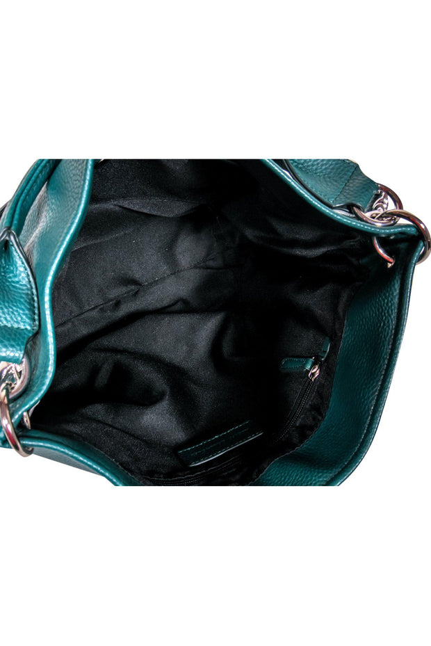 Current Boutique-Adolfo Dominguez - Emerald Green Pebbled Leather Convertible Tote