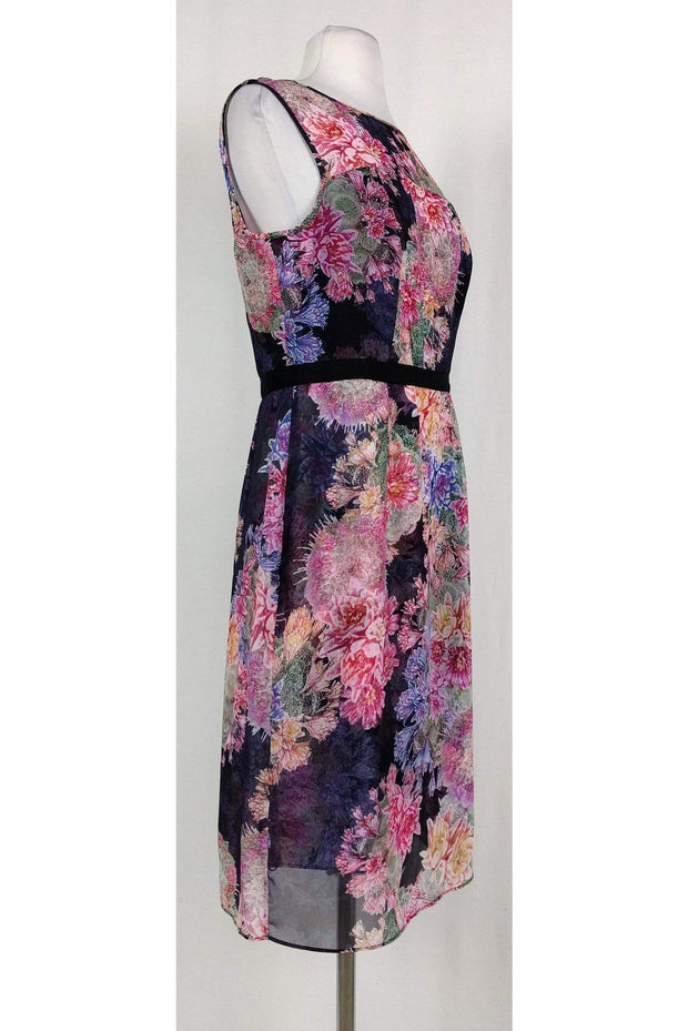 Current Boutique-Adrianna Papell - Sheer Floral Sheath Dress Sz 10