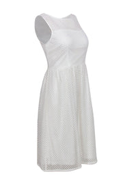 Current Boutique-Adrianna Papell - White Embroidered Textured Overlay Dress Sz 4