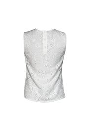 Current Boutique-Adriano Goldschmied - White Eyelet Tank Top Sz XS