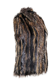 Current Boutique-Adrienne Landau - Brown & Black Multi-Toned Fox Fur Vest Sz S