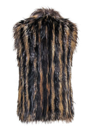 Current Boutique-Adrienne Landau - Brown & Black Multi-Toned Fox Fur Vest Sz S