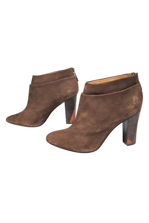 Current Boutique-Aerin - Brown Suede Heeled Booties Sz 9