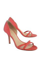 Current Boutique-Aerin - Coral Snakeskin Strappy Heels Sz 7